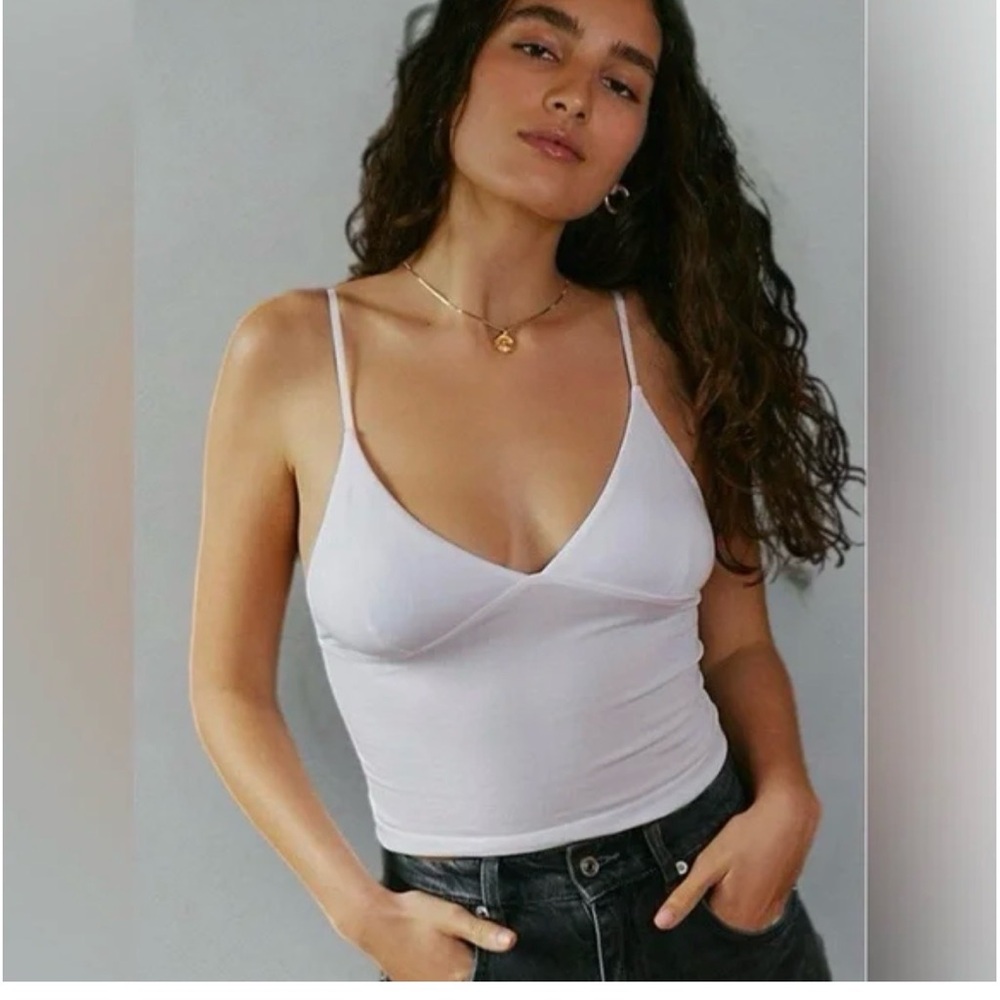 Luna Tencel Triangle Cami by Intimately at Free People in White, Size: M/L NWT